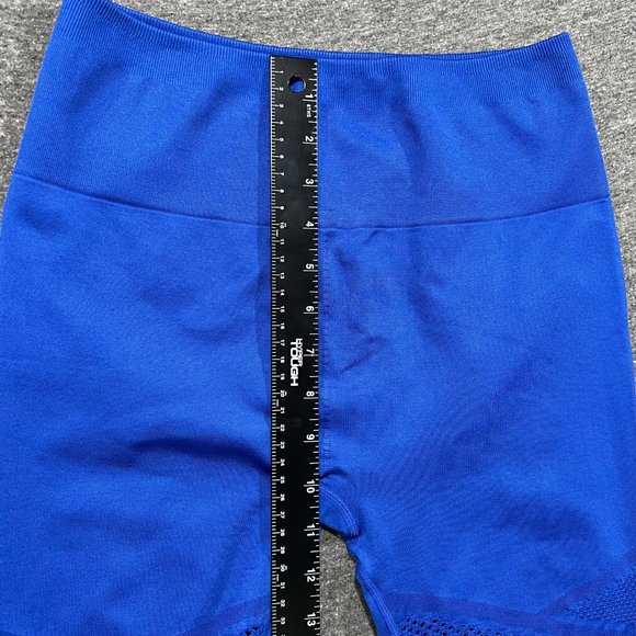 Fabletics Blue Mosaic High Waisted 7/8 Seamless Leggings Mesh Panels No Tag Sz S - Picture 8 of 10